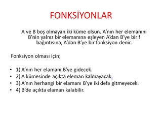 Fonksiyonlar Konu Anlatımı Fonksiyonlar Konu Anlatımı