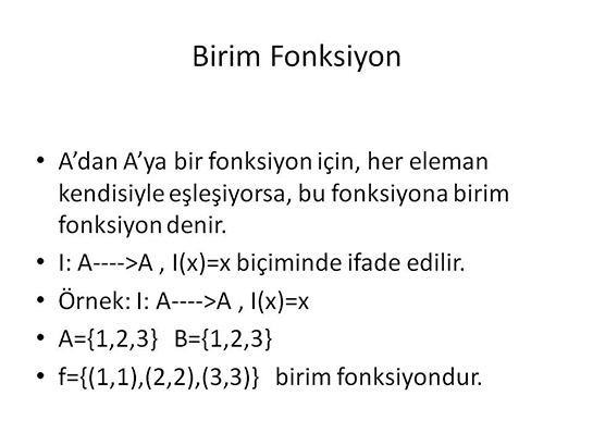 Birim Fonksiyon