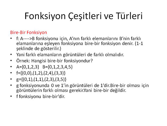 Fonksiyon Trleri