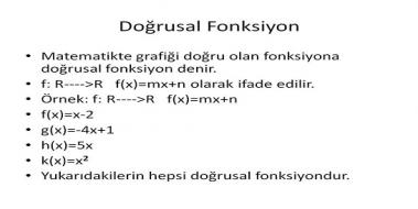 Doğrusal Fonksiyon