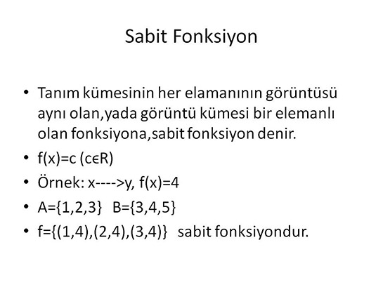 Sabit Fonksiyon